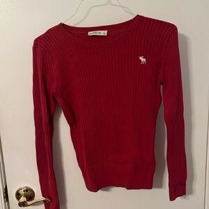 Red knitted sweater